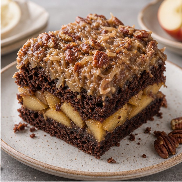 Gâteau allemand à la tarte aux pommes et au chocolat
