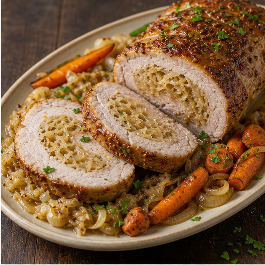 Pork Roast Stuffed with Sauerkraut