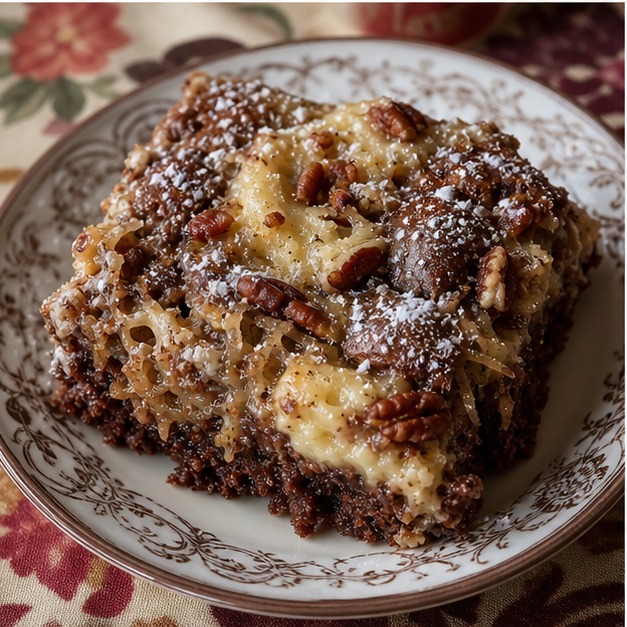Gâteau au chocolat allemand renversé