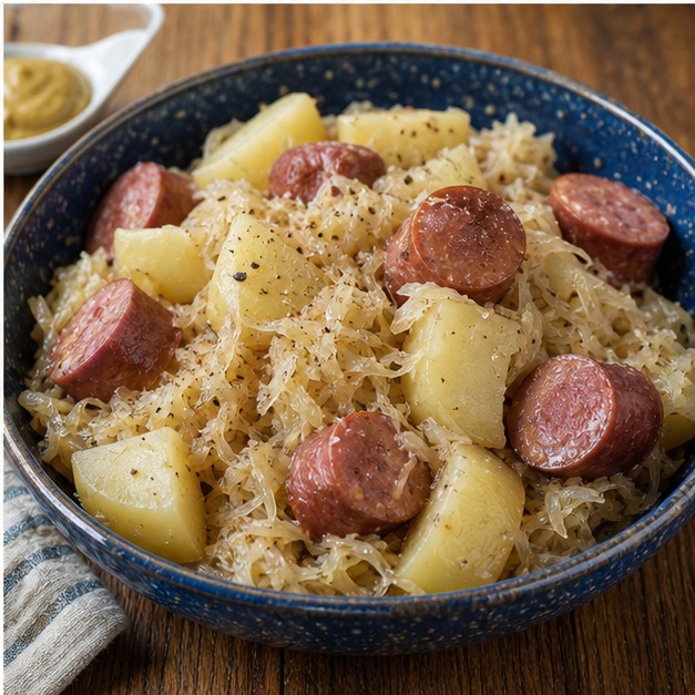 Kielbasa with Sauerkraut and Potatoes
