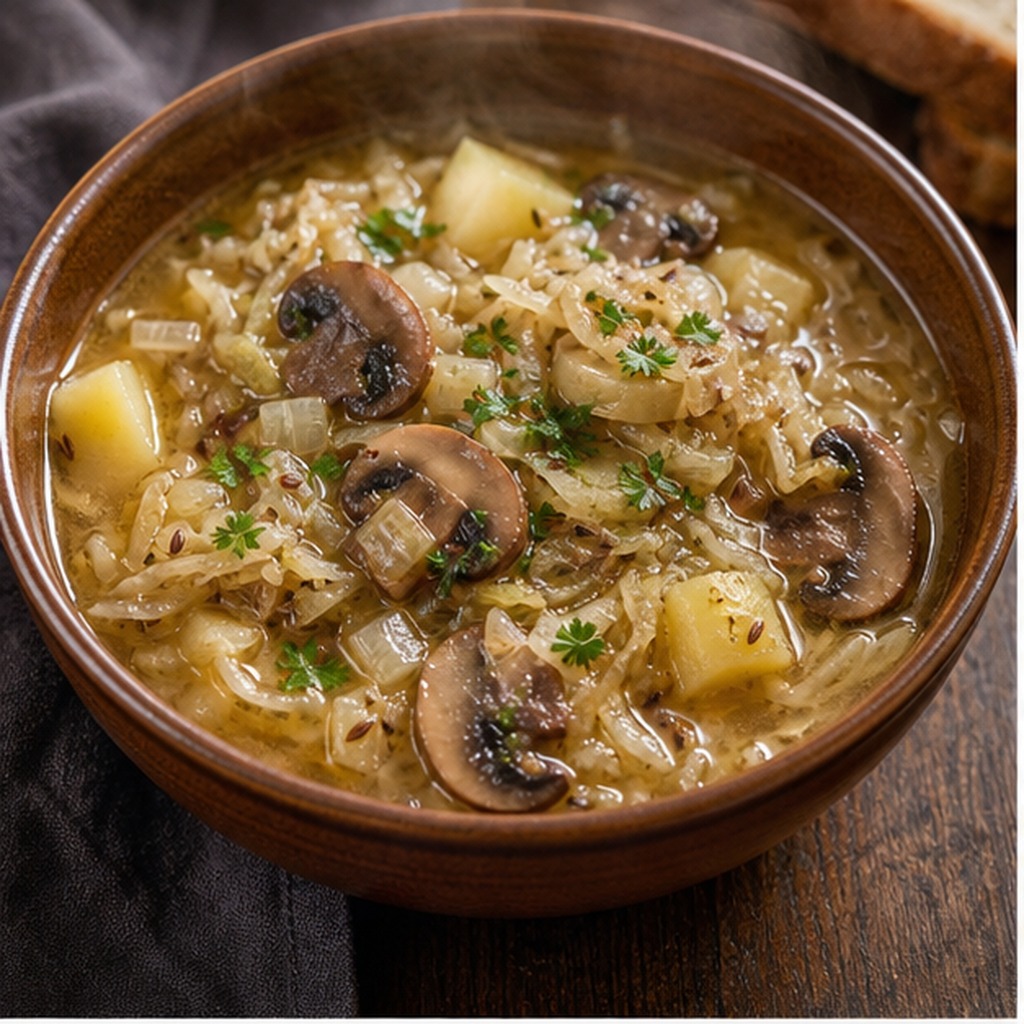 Mushroom Sauerkraut Soup