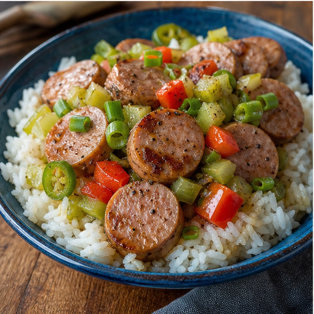 Bratwurst and Rice