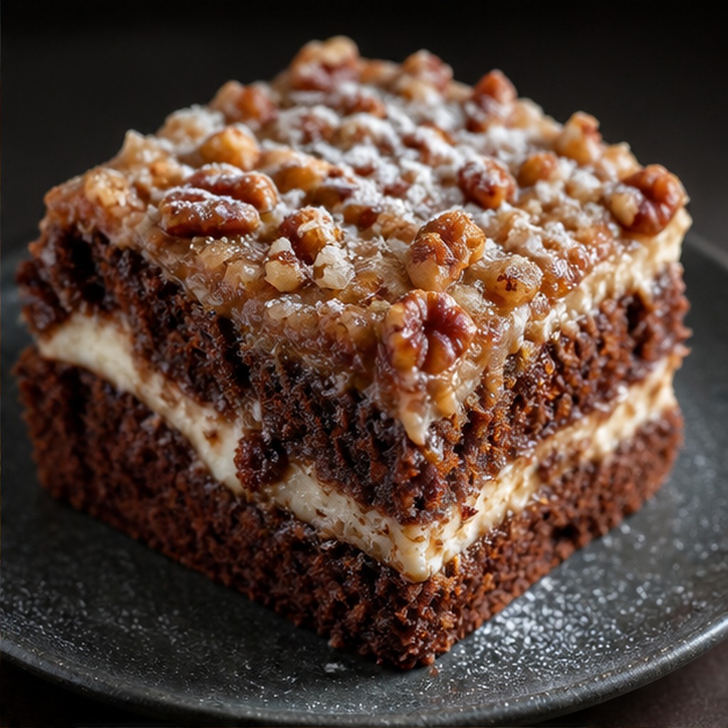 Deutscher umgedrehter Schokoladenkuchen